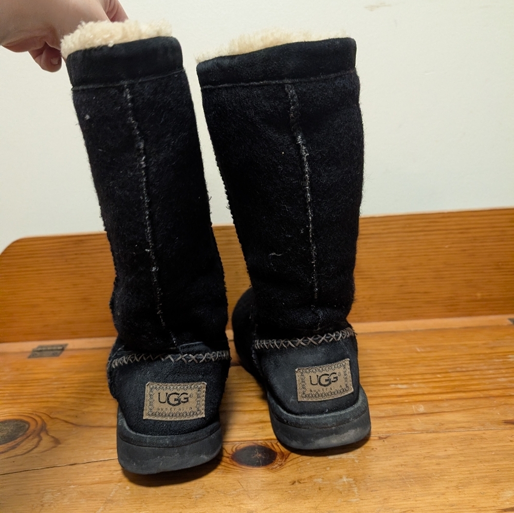 UGG Australia Classic Tall Wool Boots – Black – Women’s Size 8 - Picture 6 of 7